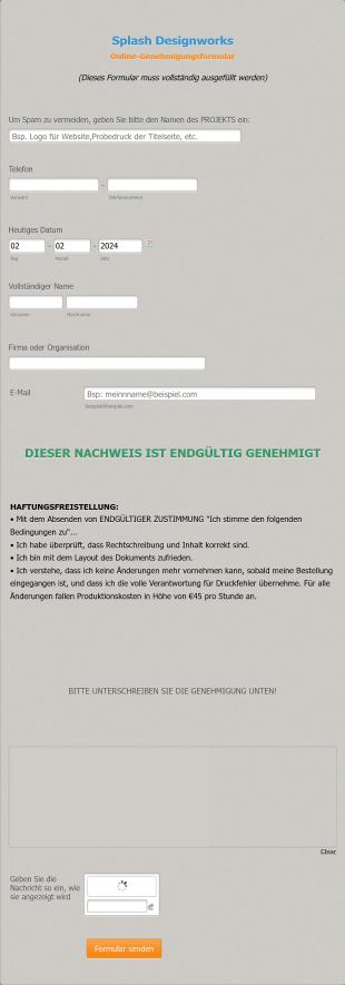 Antragsformular Für Eine Genehmigung