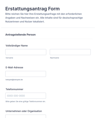 Antragsformular Für Erstattungen