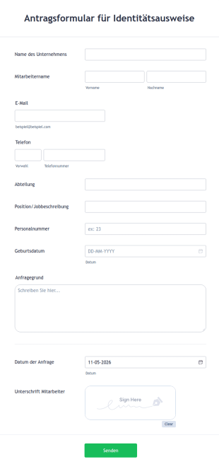 Antragsformular Für Identitätsausweise