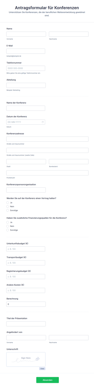 Antragsformular Für Konferenzen