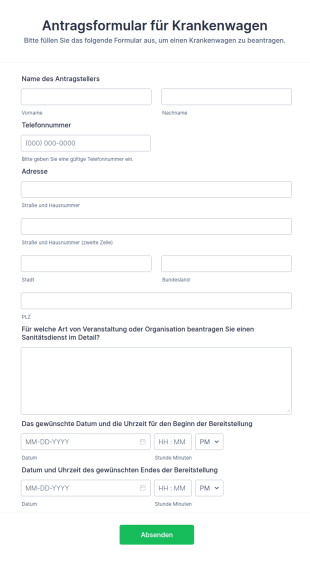 Antragsformular Für Krankenwagen