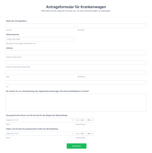 Antragsformular Für Krankenwagen