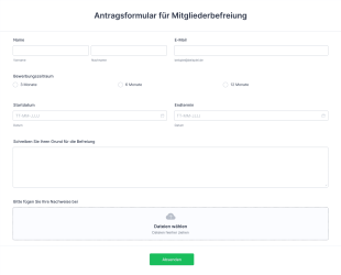 Antragsformular Für Mitgliederbefreiung