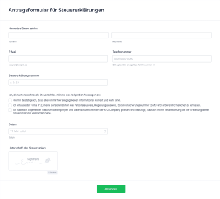 Antragsformular Für Steuererklärungen Form Template