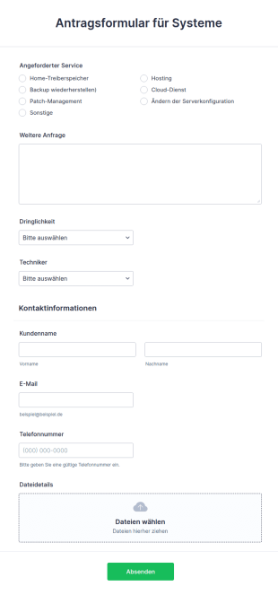 Antragsformular Für Systeme