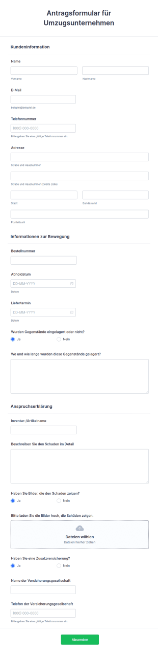 Antragsformular Für Umzugsunternehmen