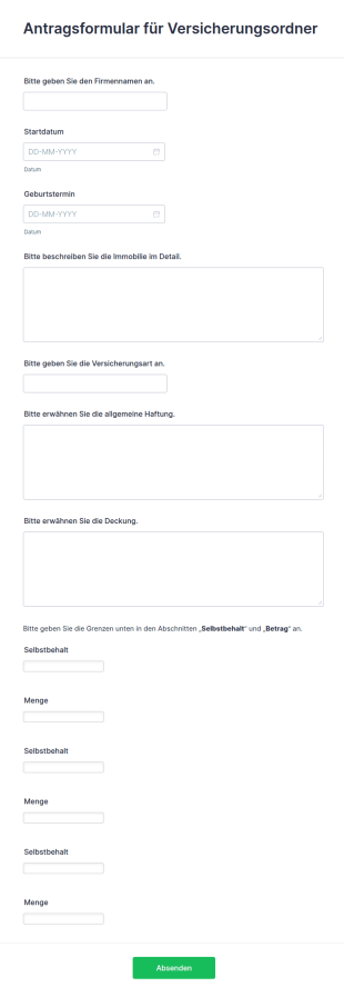Antragsformular Für Versicherungsordner