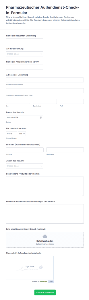 Anwesenheits Check In Für Pharma Vertreter
