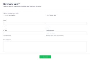 Anwesenheit Formular Form Template
