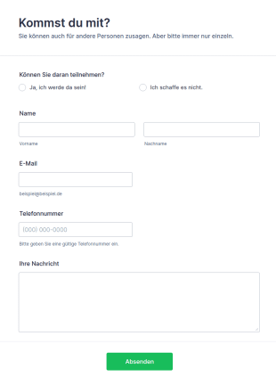 Anwesenheit Formular