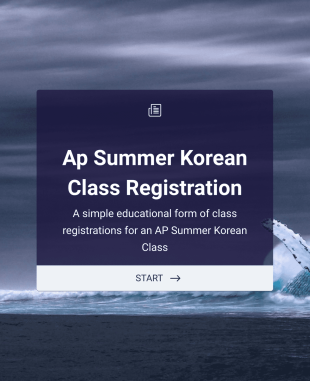 AP Summer Korean Class Registration Form Template