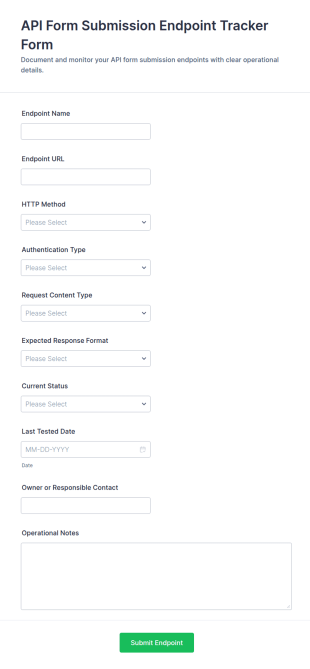 API Form Submission Endpoint Tracker