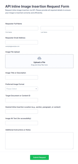 API Inline Image Insertion Request Form Template
