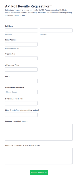 API Poll Results Request Form Template
