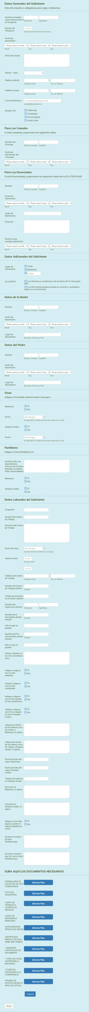 Aplica Form: Visa Independiente Para Bahamas