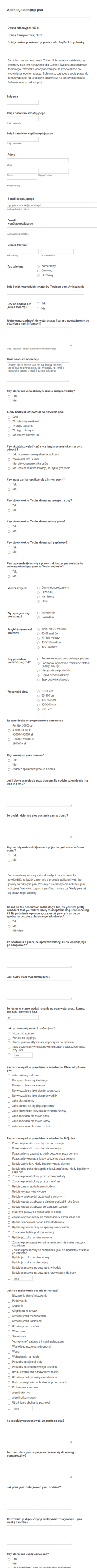 Aplikacja Adopcji Psa