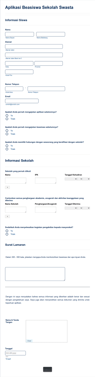 Aplikasi Beasiswa Sekolah Swasta