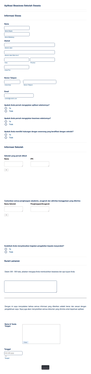 Aplikasi Beasiswa Sekolah Swasta
