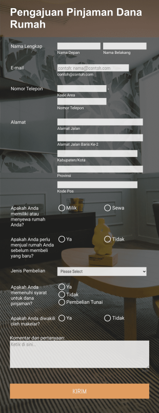 Aplikasi Pinjaman Dana Rumah Form Template