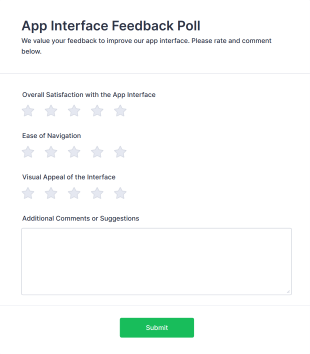 App Interface Feedback Poll Form Template