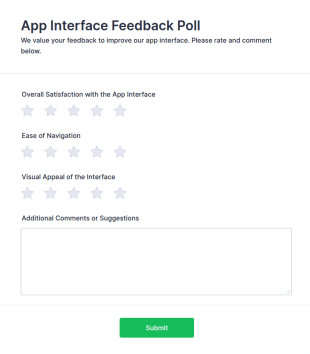 App Interface Feedback Poll Form Template