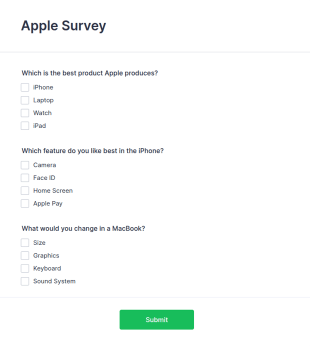 Apple Survey Form Template