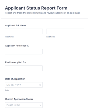 Applicant Status Report Form Template