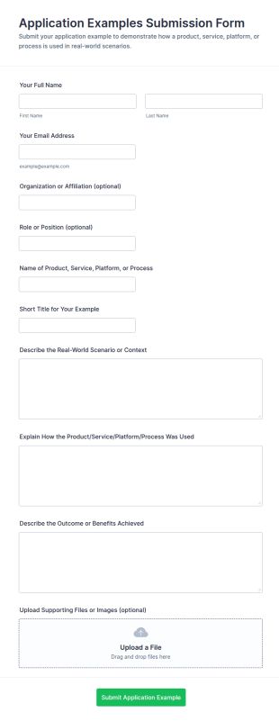 Application Examples Submission Form Template