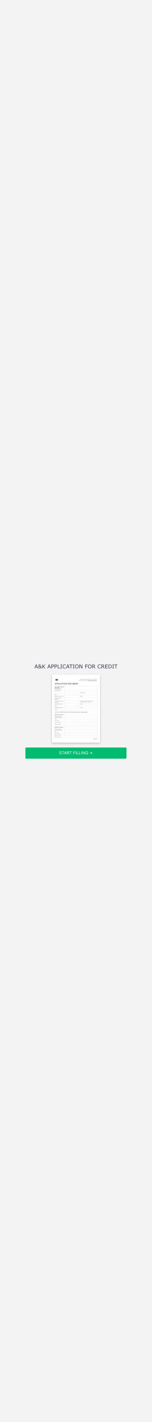 Application For Credit Form Template