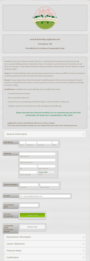Application For Emergency Aid Form Template
