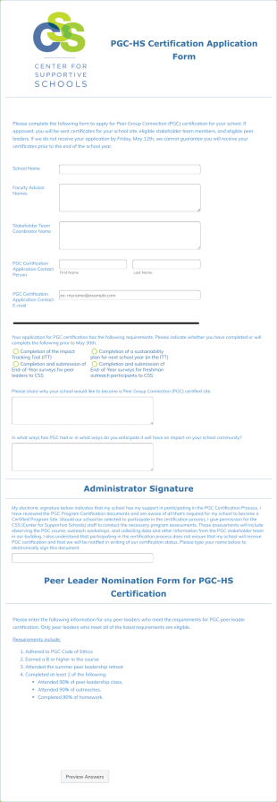 Certification Application Form Template