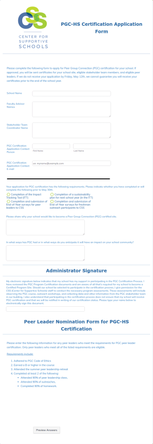 Certification Application Form Template