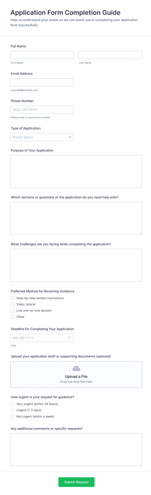 Application Form Completion Guide