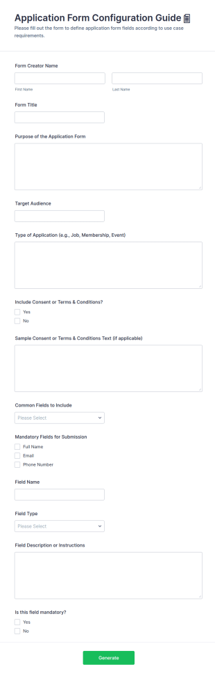 Application Form Configuration Guide 📄