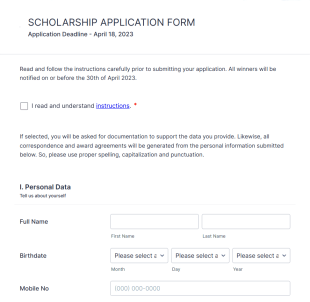 presentation handout template Sample Scholarship Application Form Template