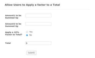 Apply A Percentage To A Calculation Total Form Template