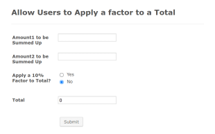 Apply A Percentage To A Calculation Total Form Template