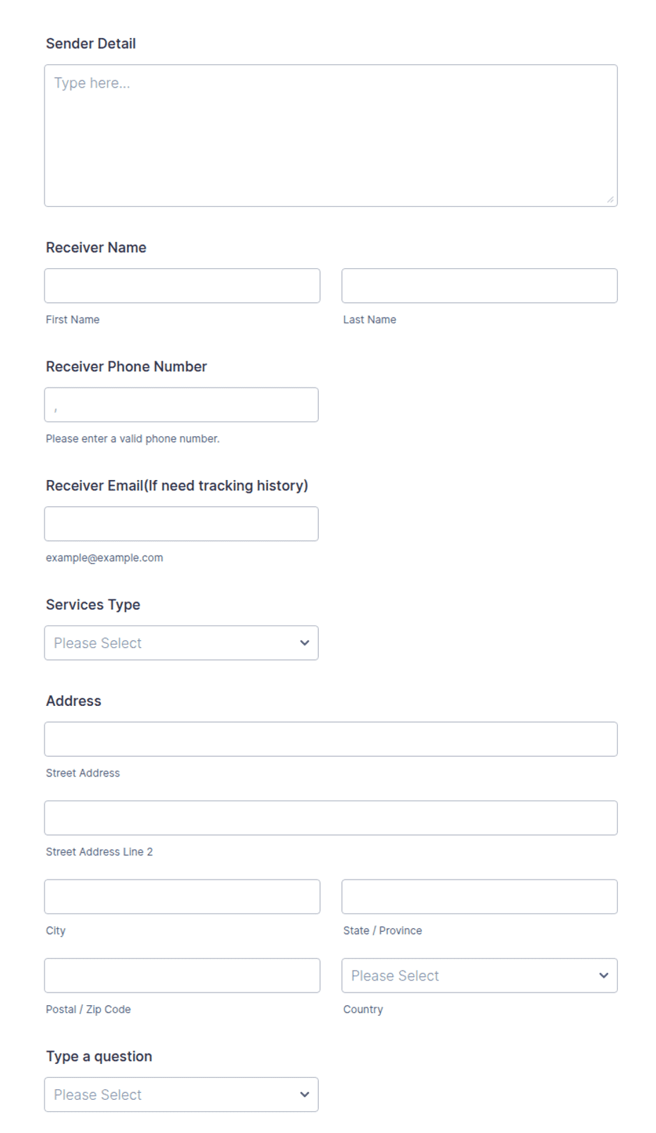 Apply Send Parcel Form Template | Jotform