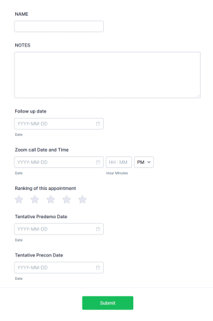 Appointment Feedback Form Template