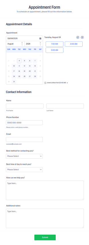 Appointment Form Template