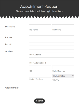 Appointment Request Form White And Responsive