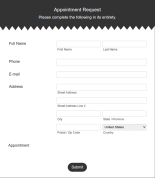Appointment Request Form White And Responsive