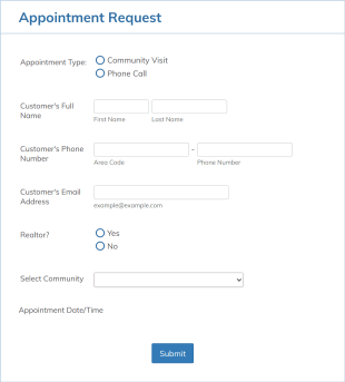 Lennar Appointment Request Form Template