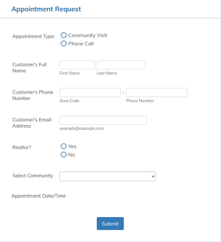 Lennar Appointment Request Form Template