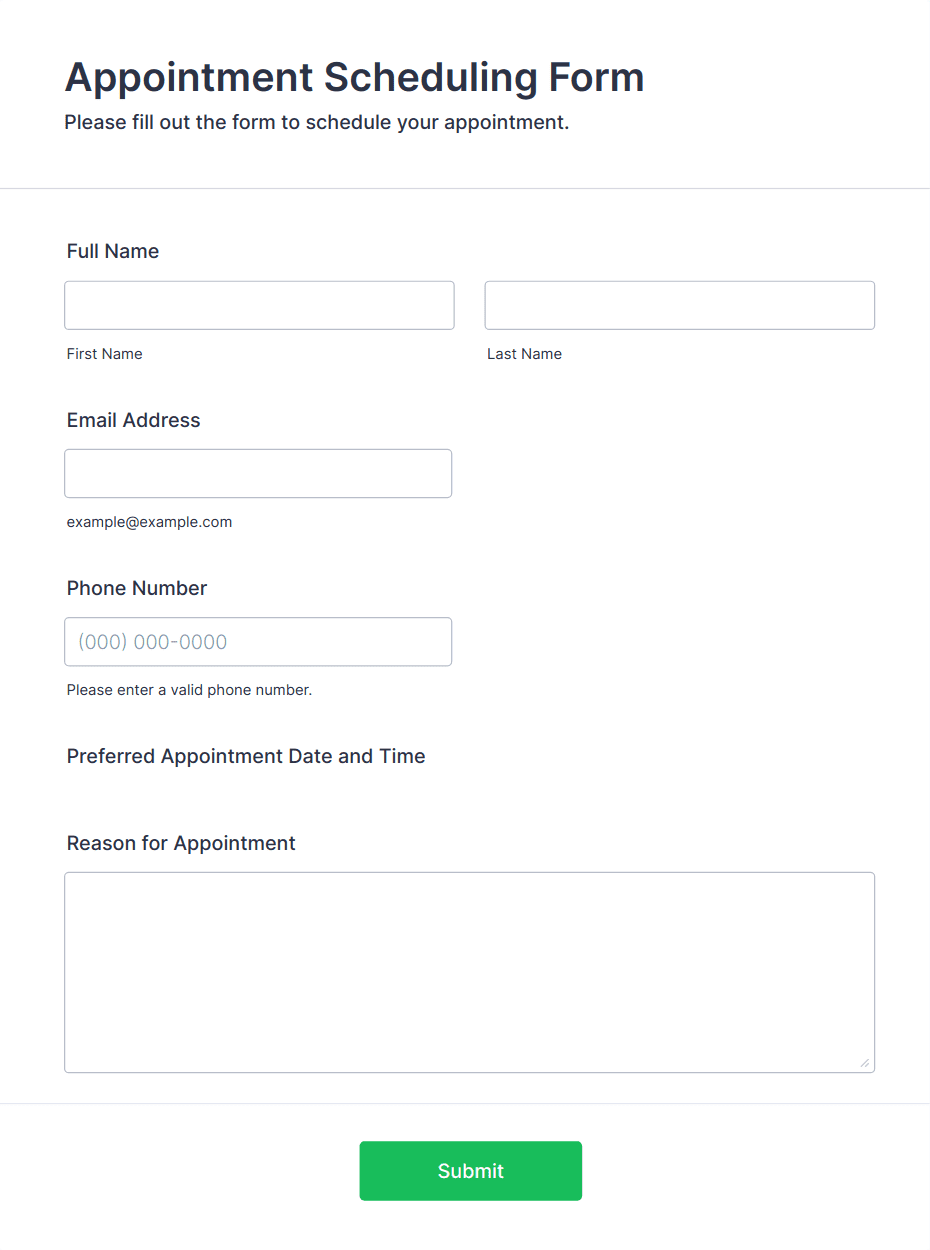 Appointment Scheduling Form Template | Jotform