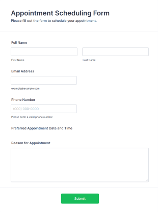 Appointment Scheduling Form Template