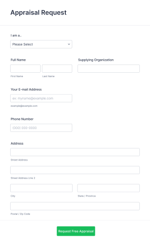Appraisal Request Form Template