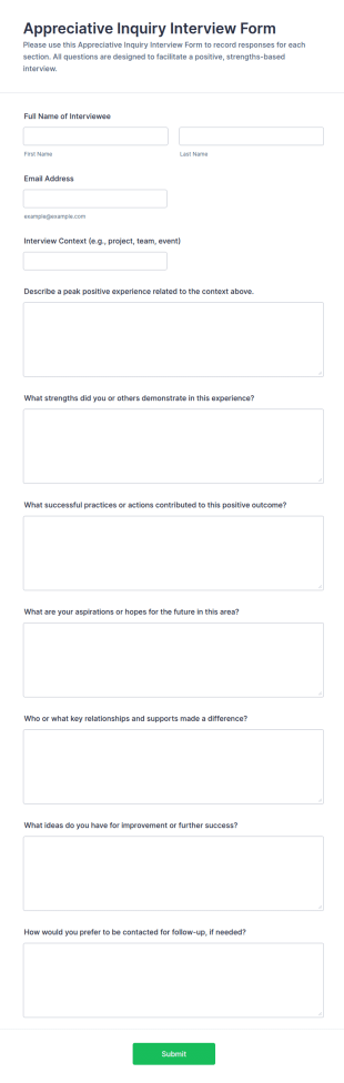 Appreciative Inquiry Interview Form Template