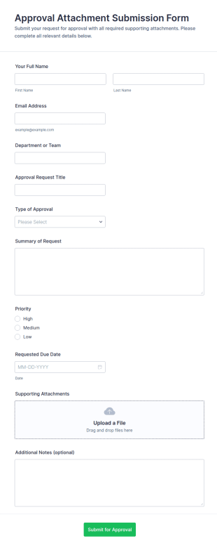 Approval Attachment Submission Form Template