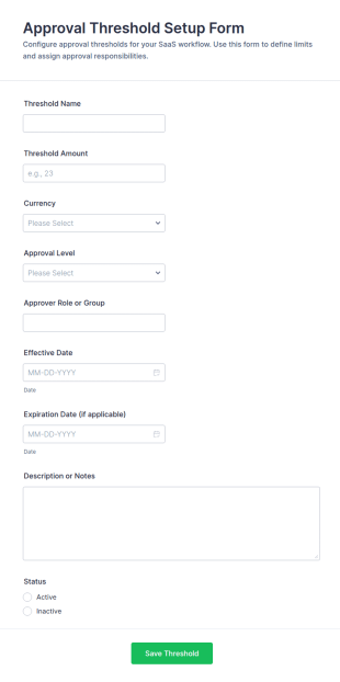 Approval Threshold Setup Form Template